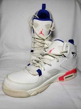 Nike Air Jordan Flight Club 91 Sail Pink Blue 555472-125 Youth 7Y Womens